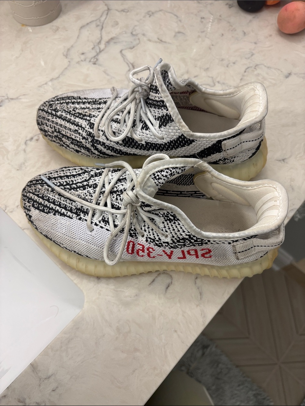 Yeezy Boost 350 V2 Zebra White Black with Red Accent